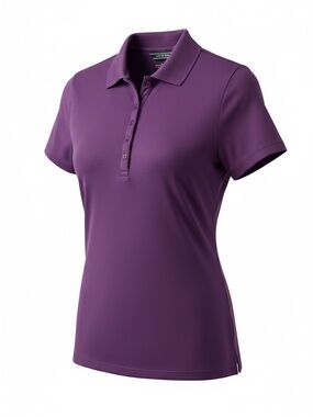 Lands' End Women's Purple Short-Sleeve Polo
